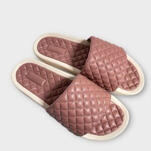 APL Slides Men's 9 Women's 11 Leather Lusso Mauve Beachwood/Pristine Sandals New